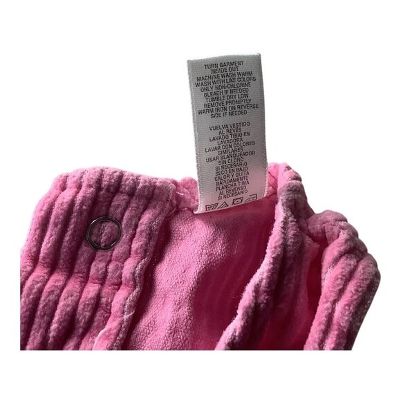 Little Me Pink Corduroy Baby Girl Sleeveless Dress 18M Bow Accent Front Pockets - Picture 6 of 10